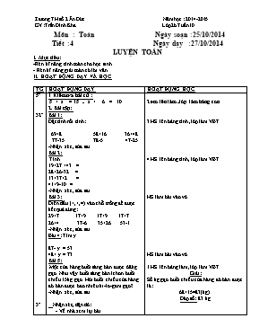 Giáo án Lớp 2 - Tuần 10 - Năm học 2014-2015
